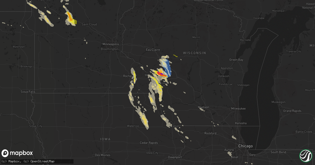 Hail map on July 27, 2021