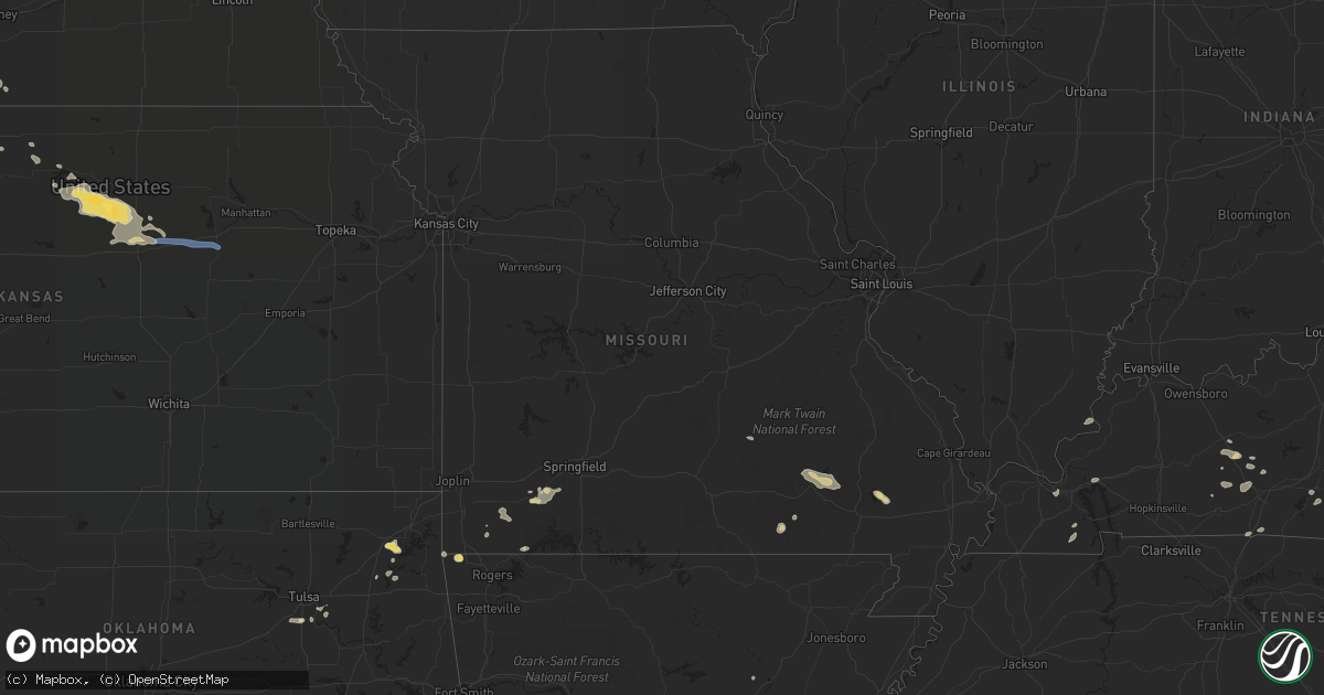 Hail map in Missouri on July 27, 2022