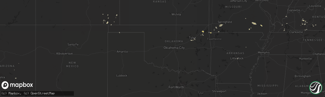 Hail map in Oklahoma on July 27, 2022