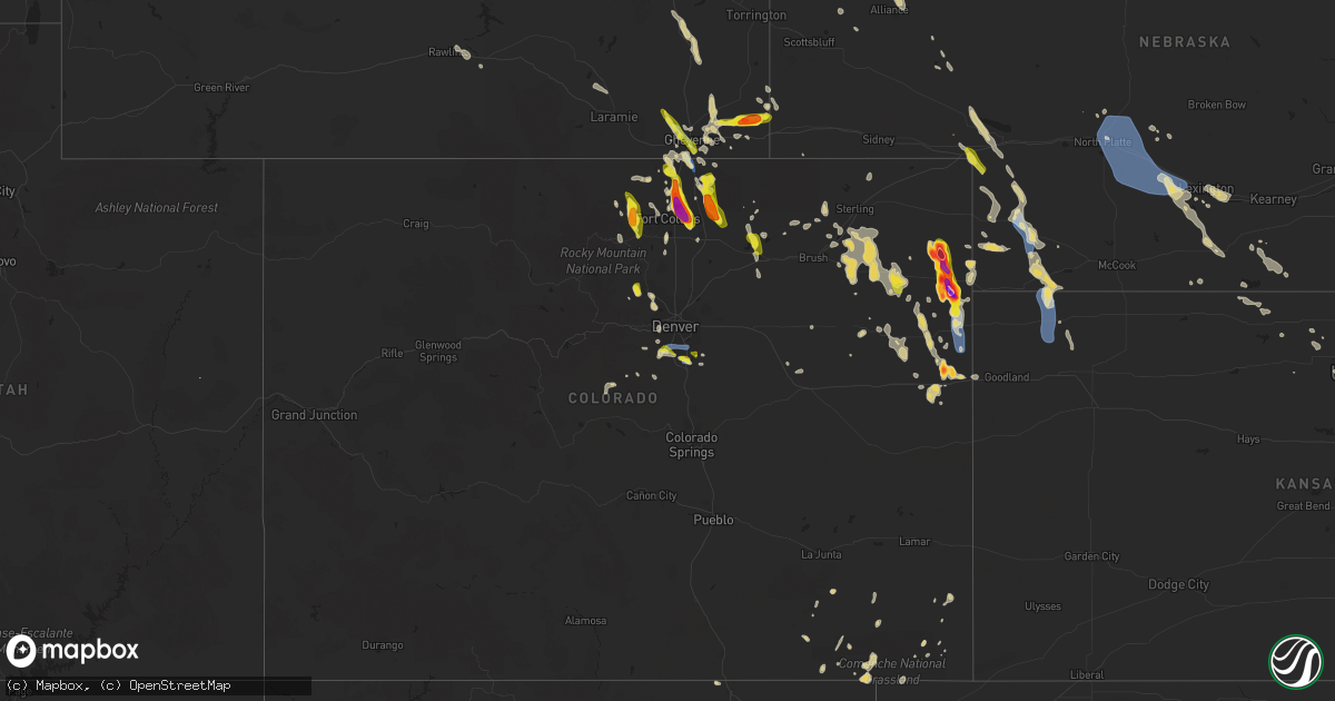 Hail map on July 27, 2022