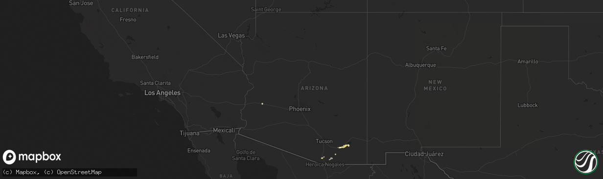 Hail map in Arizona on July 27, 2023