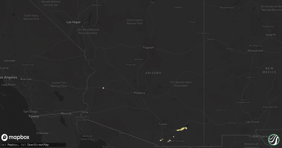 Hail map in Arizona on July 27, 2023