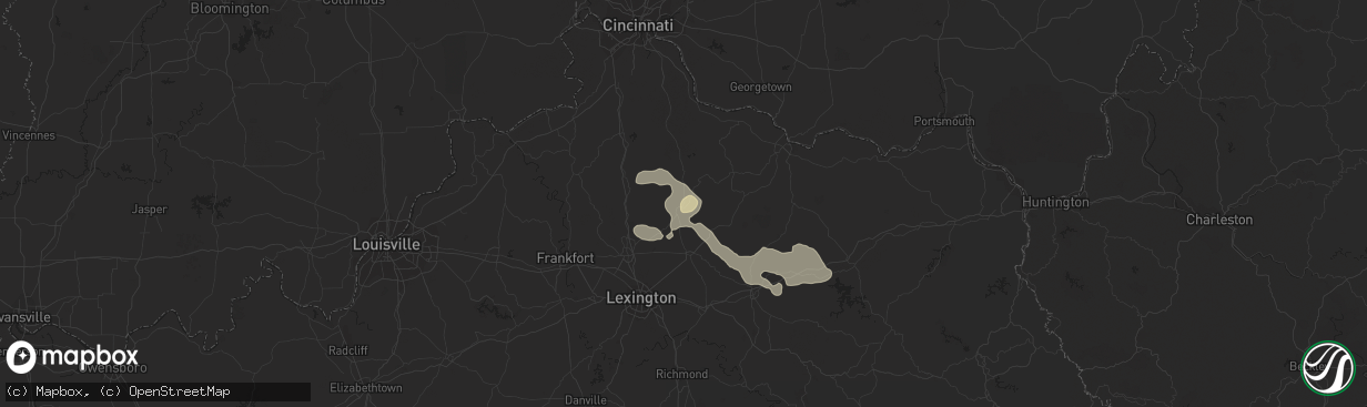 Hail map in Cynthiana, KY on July 27, 2023