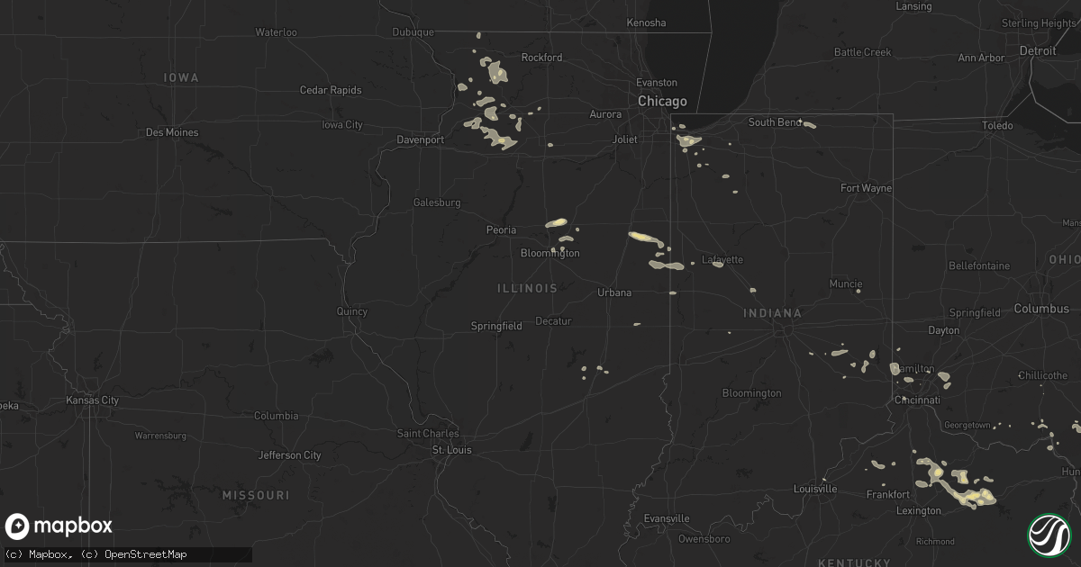 Hail map in Illinois on July 27, 2023