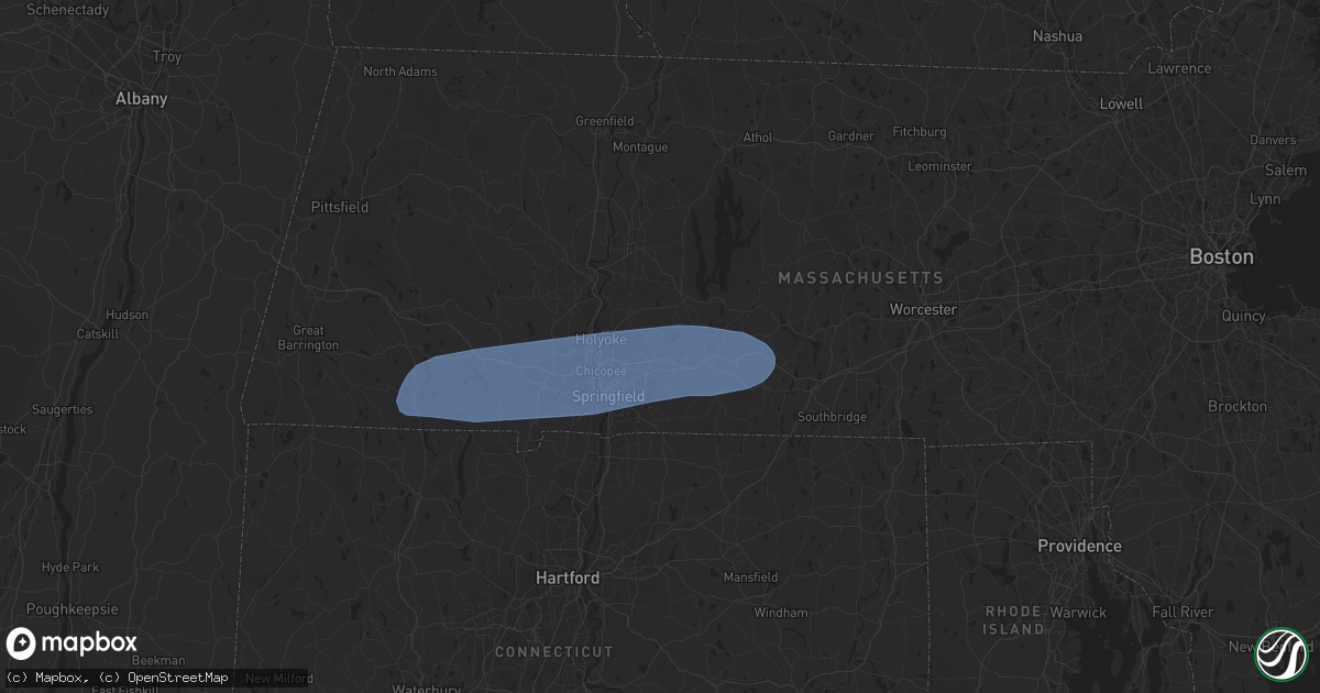 Hail map in Ludlow, MA on July 27, 2023