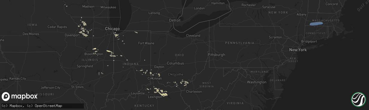 Hail map in Ohio on July 27, 2023