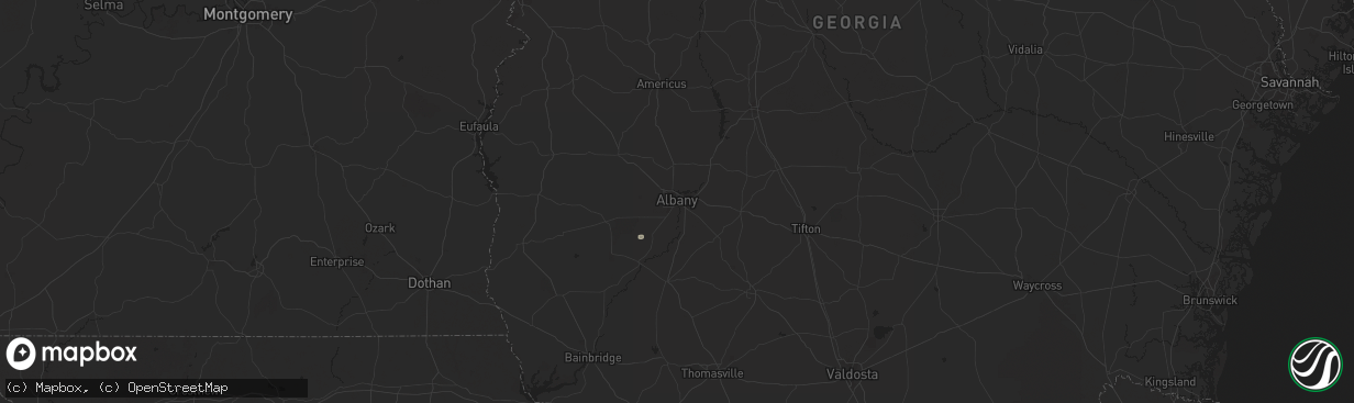 Hail map in Albany, GA on July 27, 2024