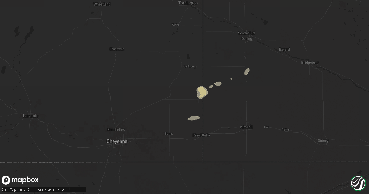 Hail map in Albin, WY on July 27, 2024