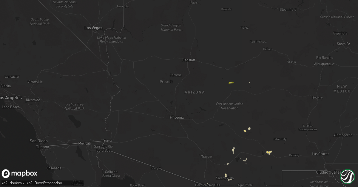 Hail map in Arizona on July 27, 2024