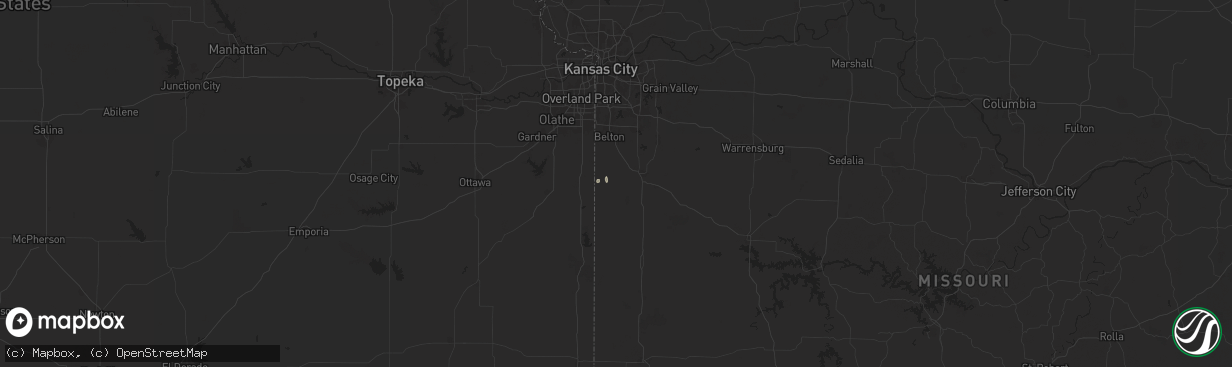 Hail map in Freeman, MO on July 27, 2024