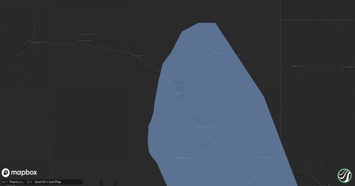 Hail map in Glendo, WY on July 27, 2024