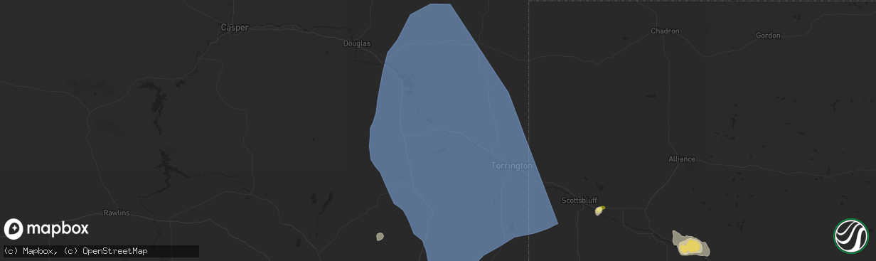 Hail map in Guernsey, WY on July 27, 2024