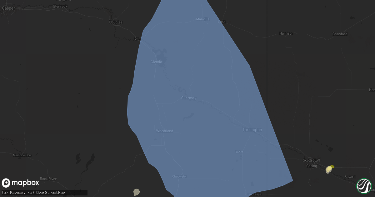 Hail map in Guernsey, WY on July 27, 2024