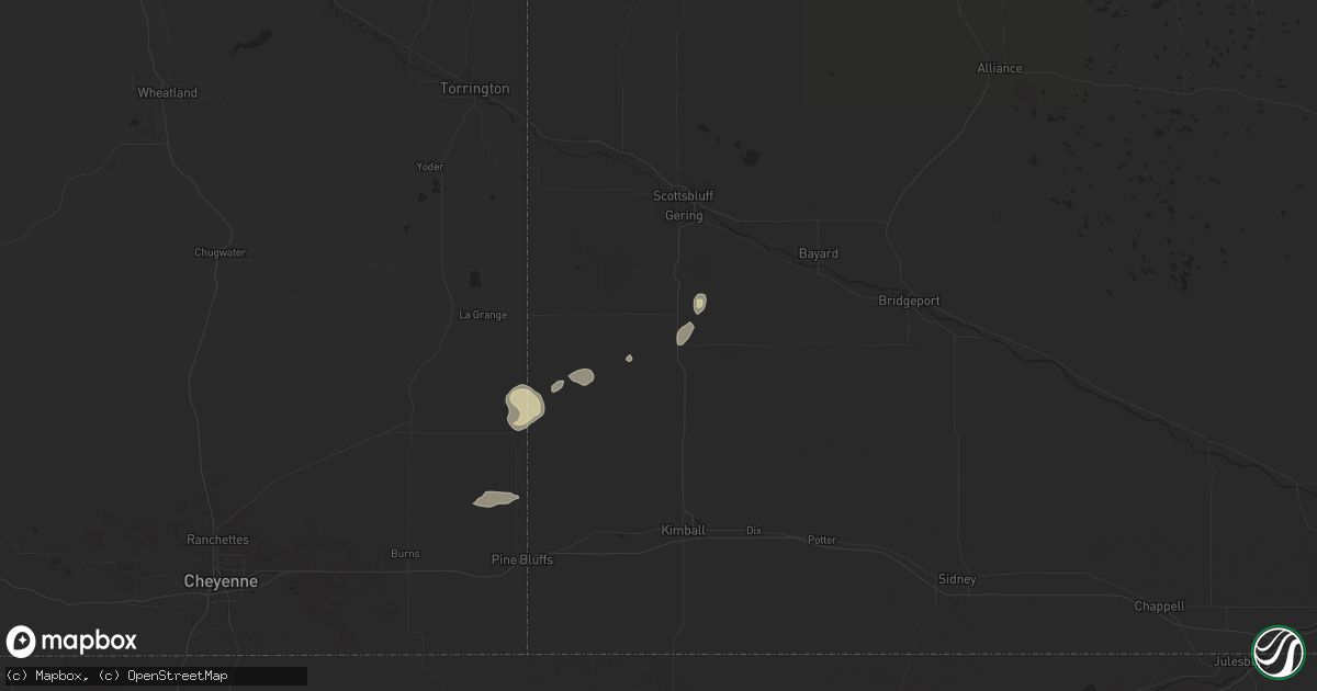 Hail map in Harrisburg, NE on July 27, 2024