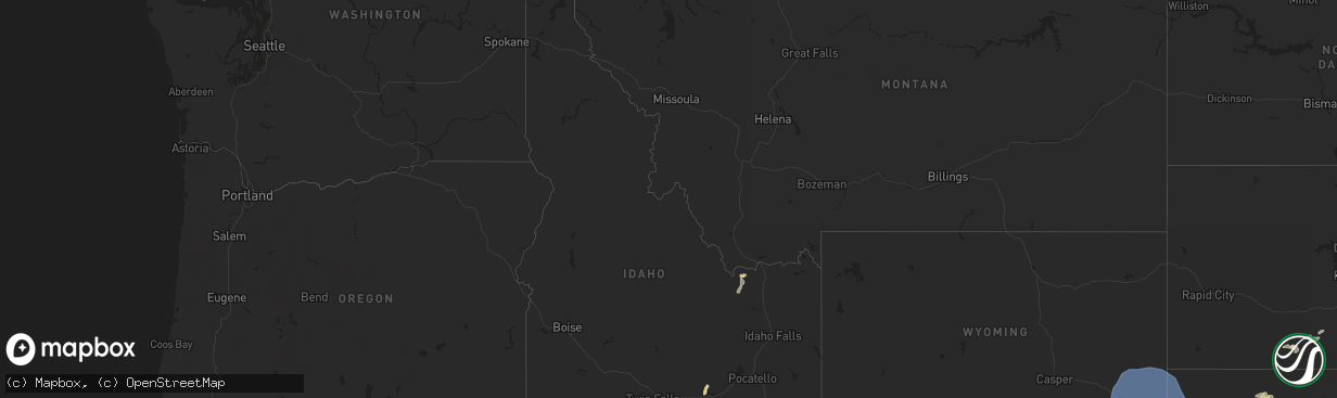 Hail map in Idaho on July 27, 2024