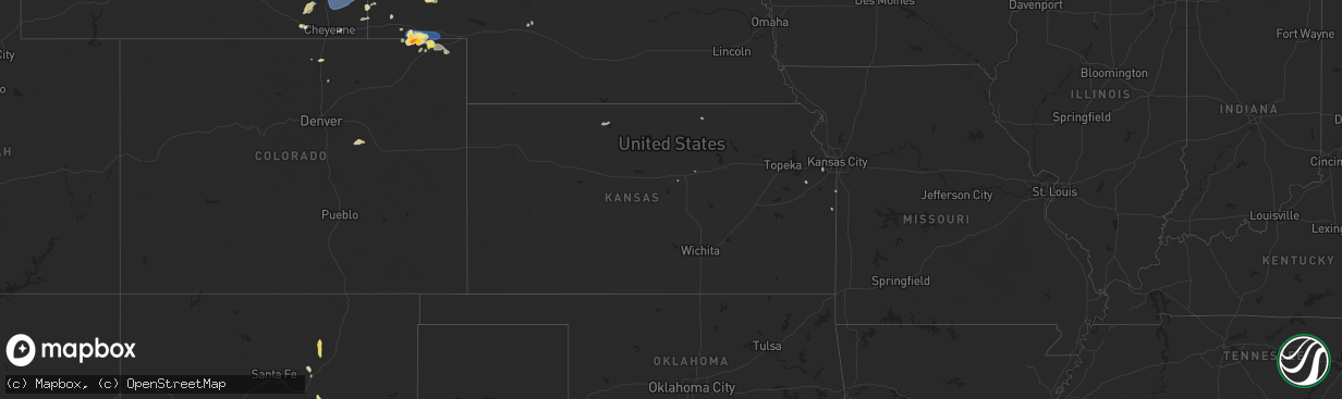 Hail map in Kansas on July 27, 2024