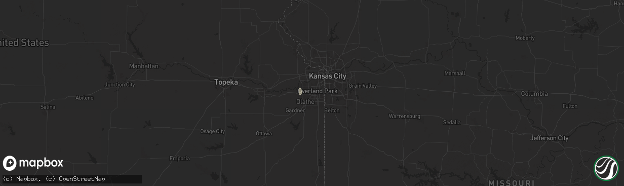 Hail map in Lenexa, KS on July 27, 2024