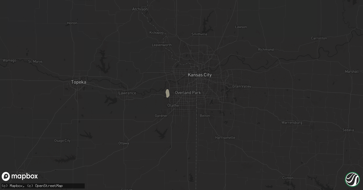 Hail map in Lenexa, KS on July 27, 2024