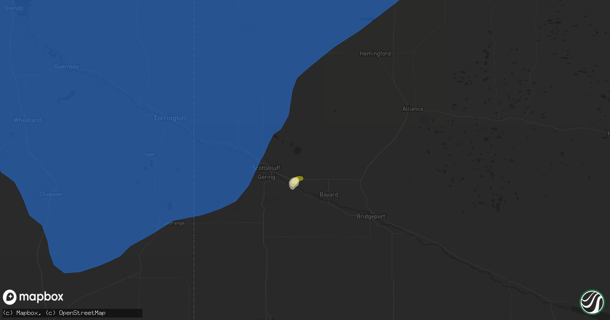 Hail map in Minatare, NE on July 27, 2024