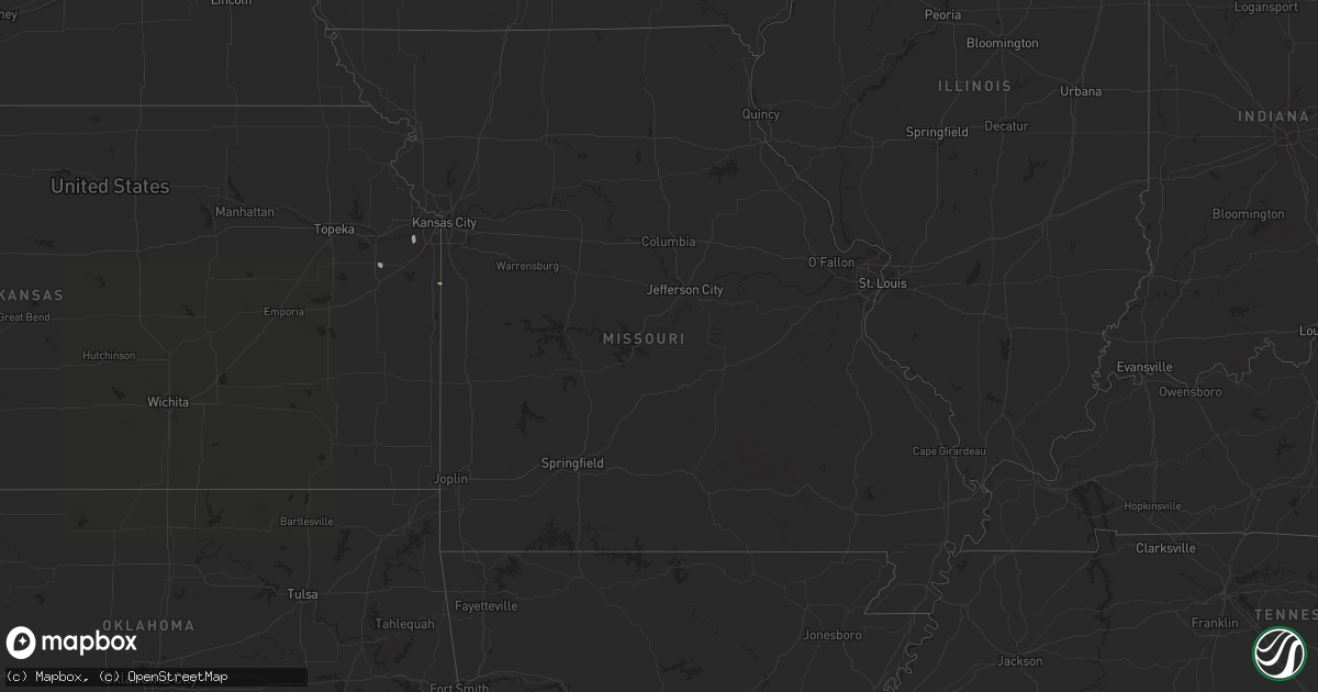 Hail map in Missouri on July 27, 2024