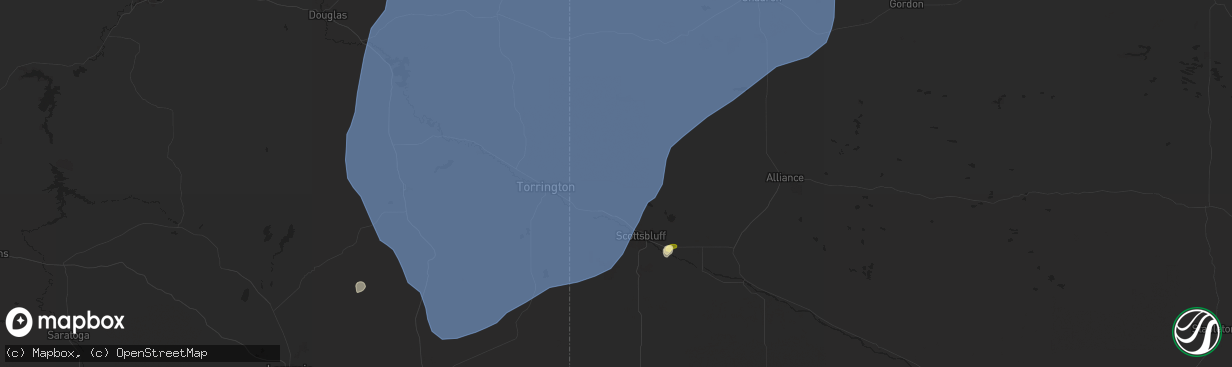 Hail map in Mitchell, NE on July 27, 2024