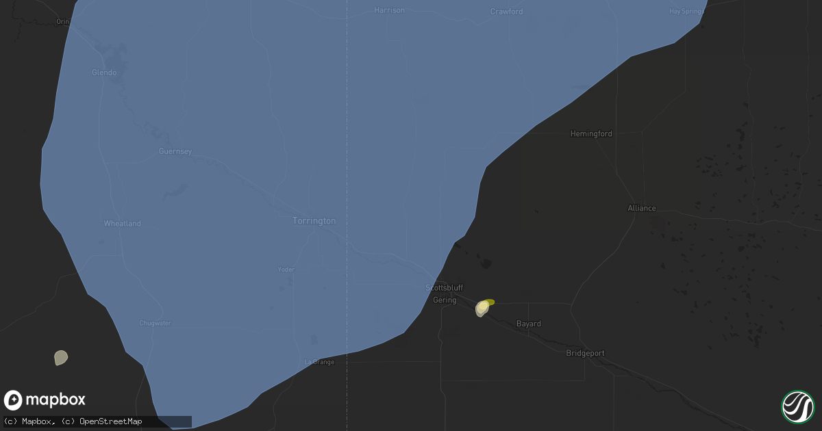 Hail map in Mitchell, NE on July 27, 2024
