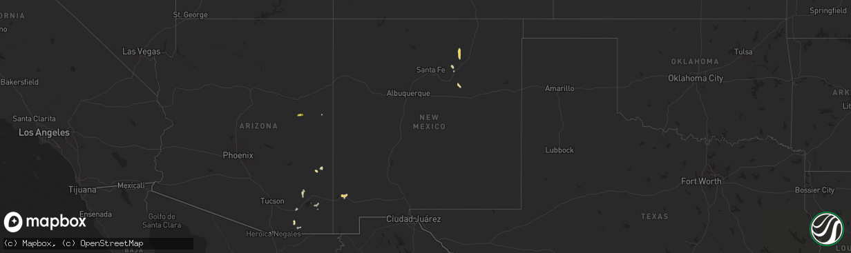 Hail map in New Mexico on July 27, 2024