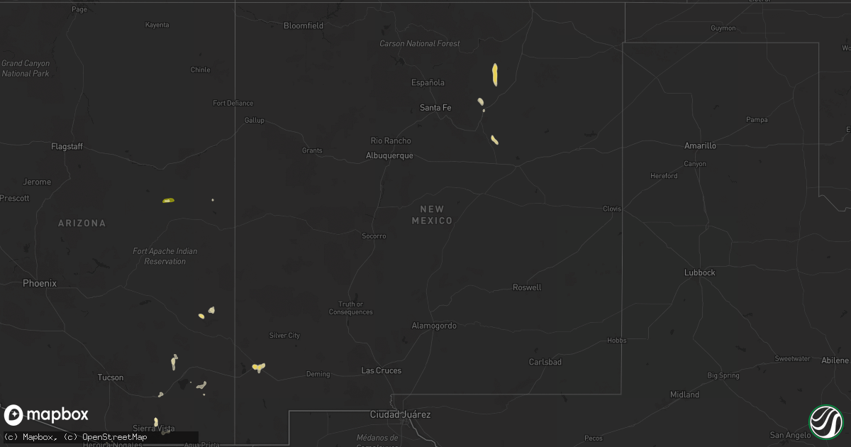 Hail map in New Mexico on July 27, 2024