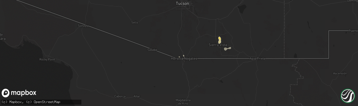 Hail map in Nogales, AZ on July 27, 2024