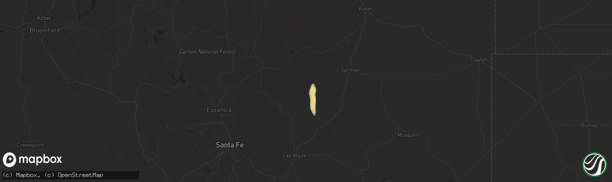 Hail map in Ocate, NM on July 27, 2024