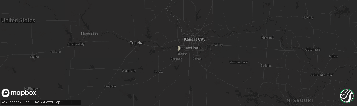 Hail map in Olathe, KS on July 27, 2024