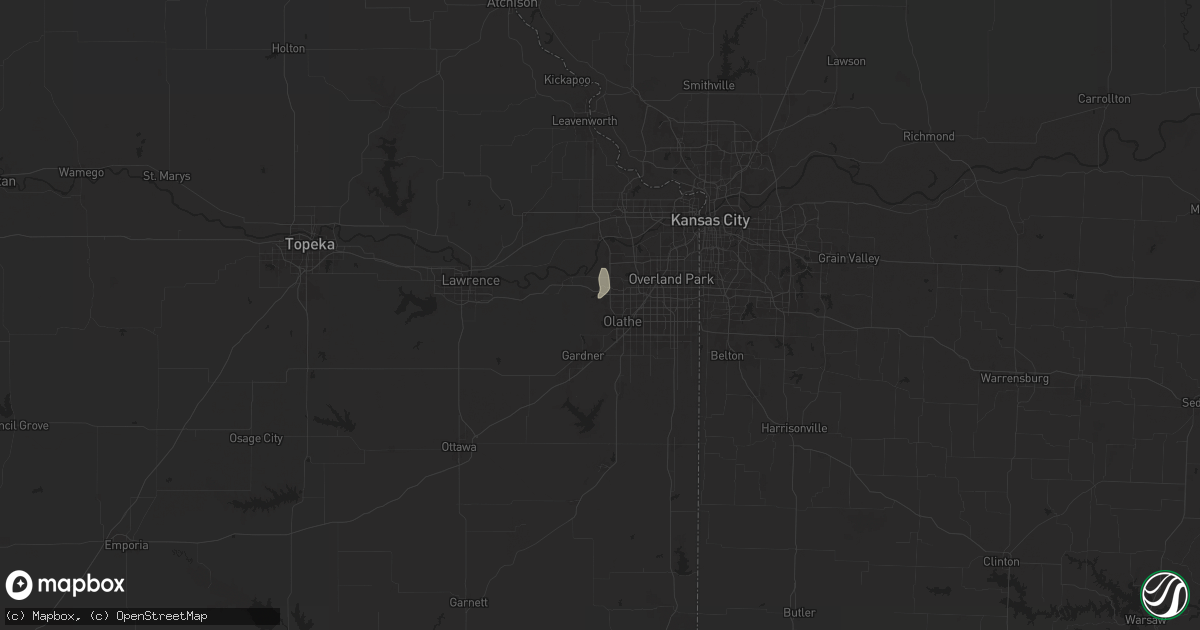 Hail map in Olathe, KS on July 27, 2024