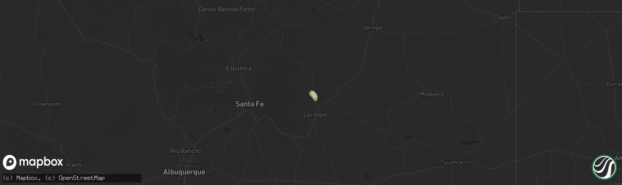 Hail map in Sapello, NM on July 27, 2024