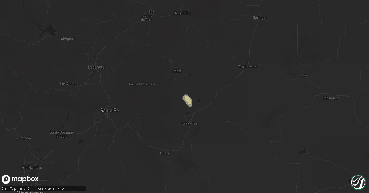 Hail map in Sapello, NM on July 27, 2024