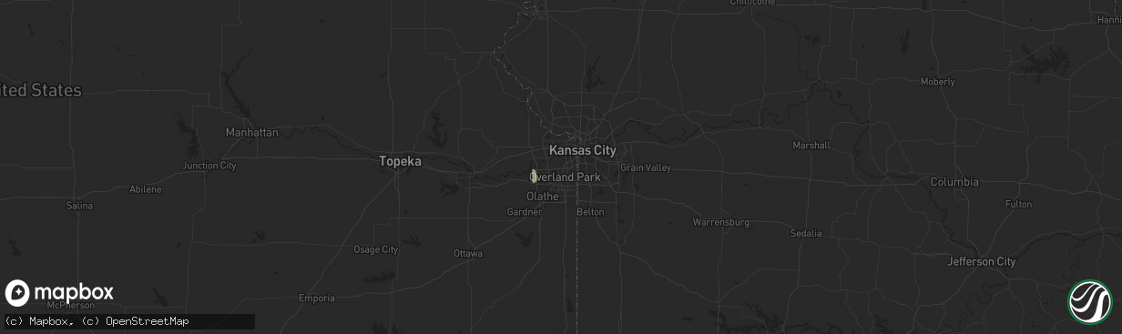 Hail map in Shawnee, KS on July 27, 2024