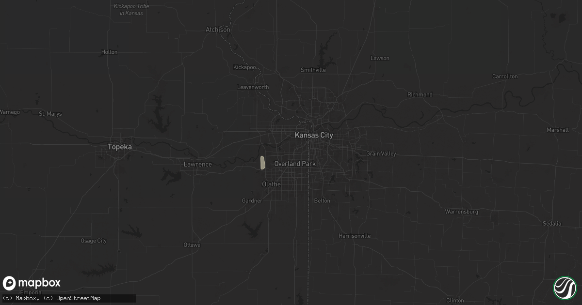 Hail map in Shawnee, KS on July 27, 2024