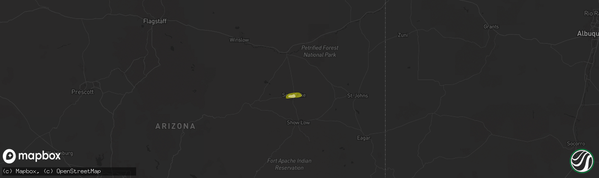 Hail map in Snowflake, AZ on July 27, 2024