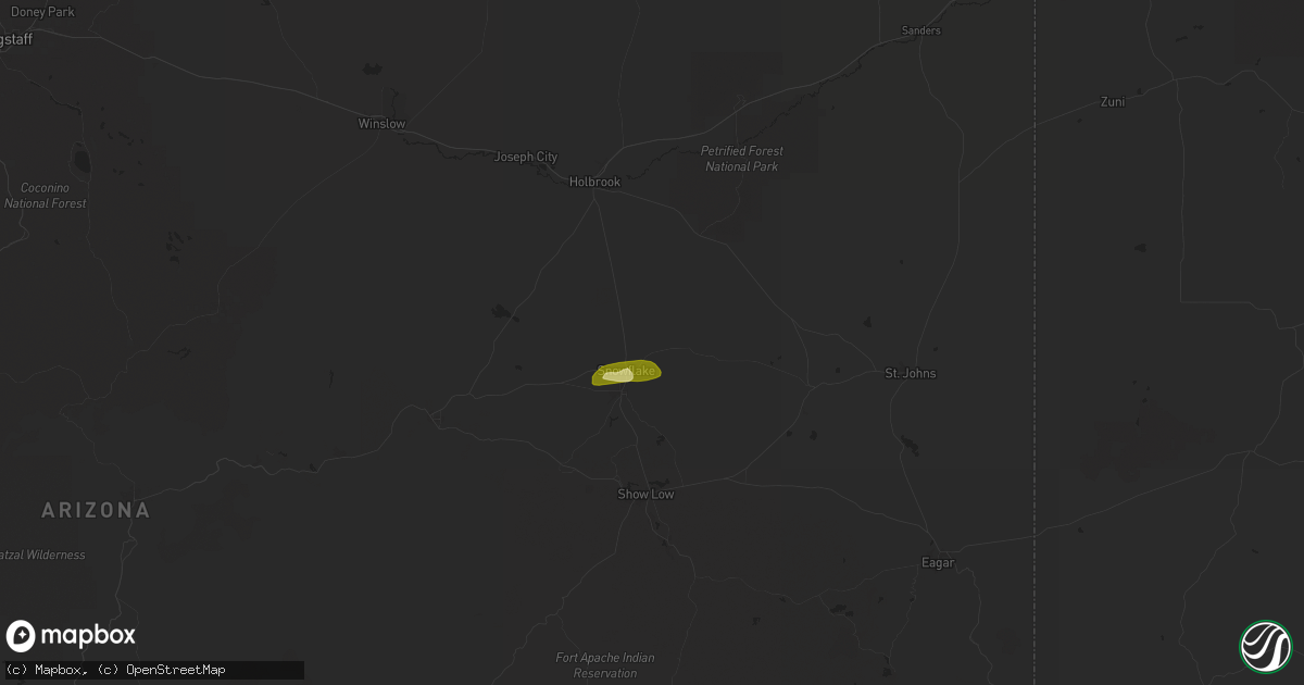 Hail map in Snowflake, AZ on July 27, 2024