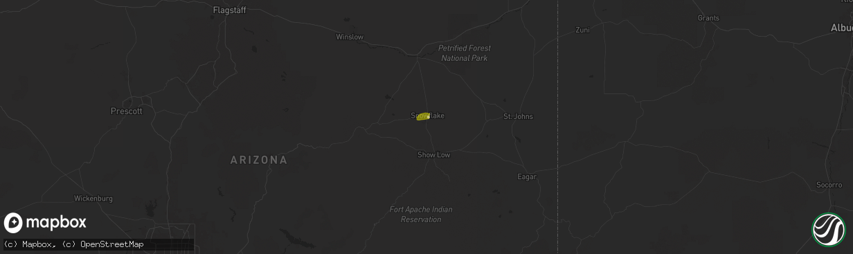 Hail map in Taylor, AZ on July 27, 2024