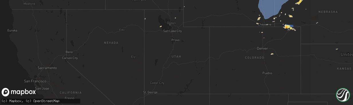 Hail map in Utah on July 27, 2024