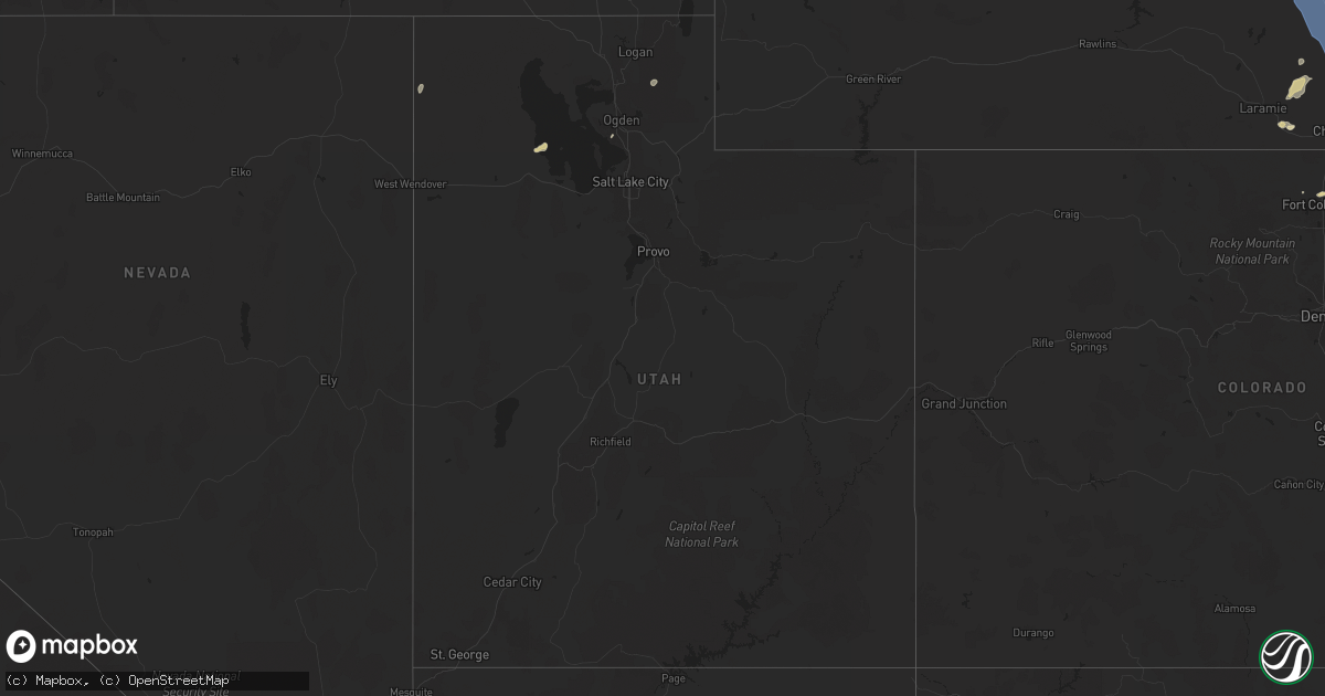 Hail map in Utah on July 27, 2024