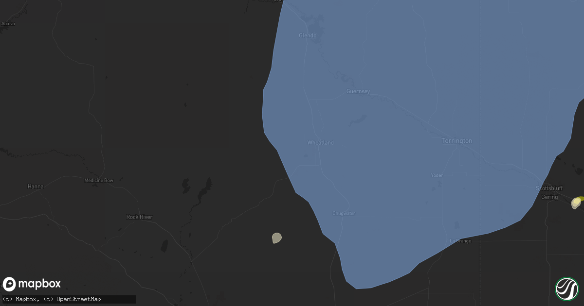 Hail map in Wheatland, WY on July 27, 2024