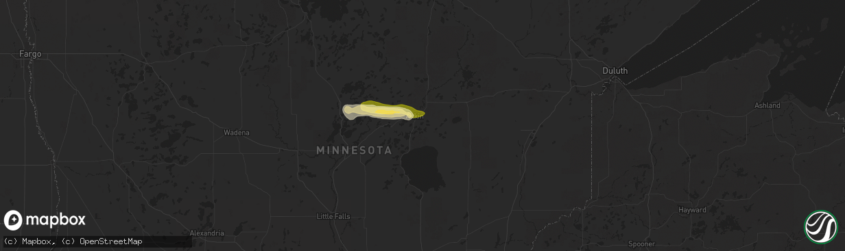 Hail map in Aitkin, MN on July 27, 2025