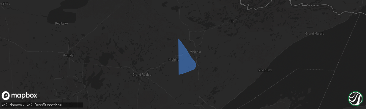 Hail map in Buhl, MN on July 27, 2025
