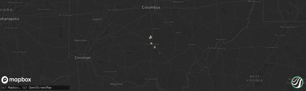 Hail map in Chillicothe, OH on July 27, 2025
