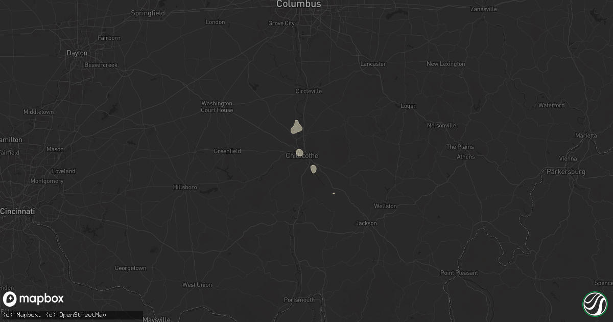 Hail map in Chillicothe, OH on July 27, 2025
