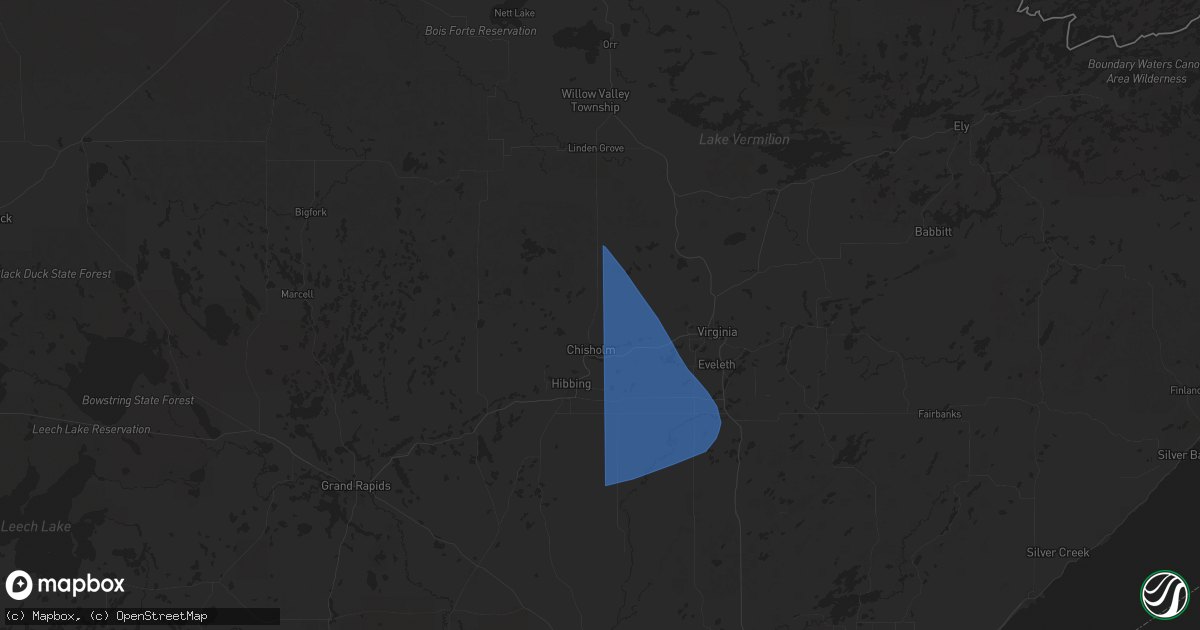 Hail map in Chisholm, MN on July 27, 2025