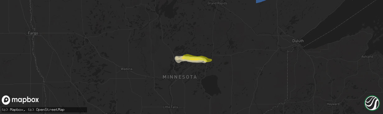 Hail map in Crosby, MN on July 27, 2025