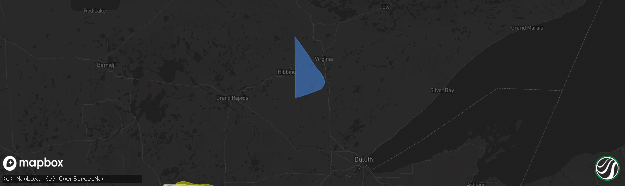 Hail map in Forbes, MN on July 27, 2025
