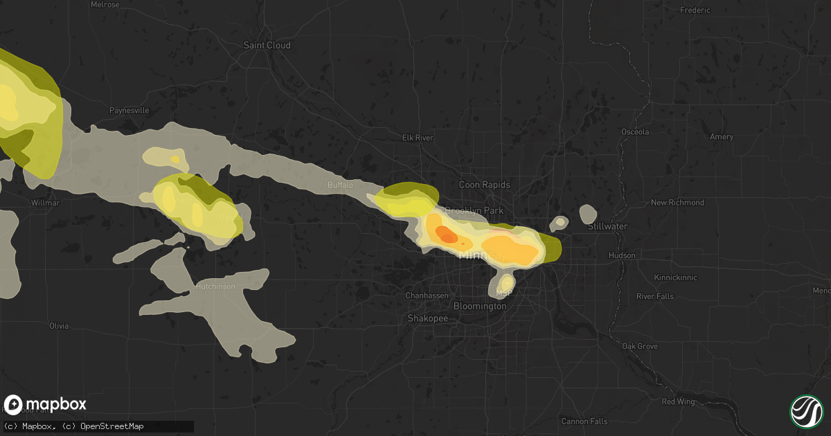Hail map in Hamel, MN on July 27, 2025